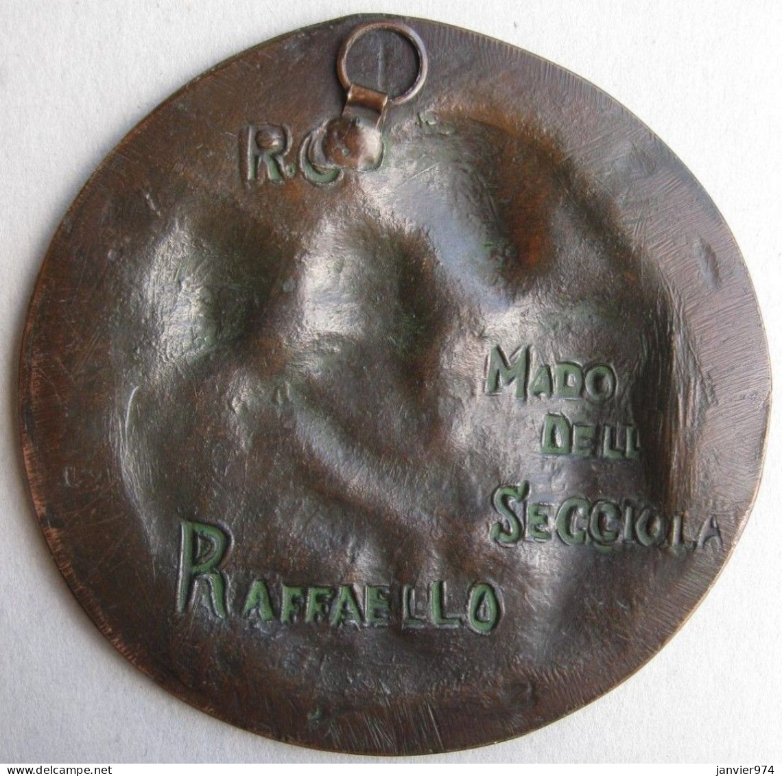 Applique En Bronze Madonna Dell Seggiola - La Vierge à La Chaise – Signée RAFFAELLO, D'après Le Peintre Raphael - Other & Unclassified