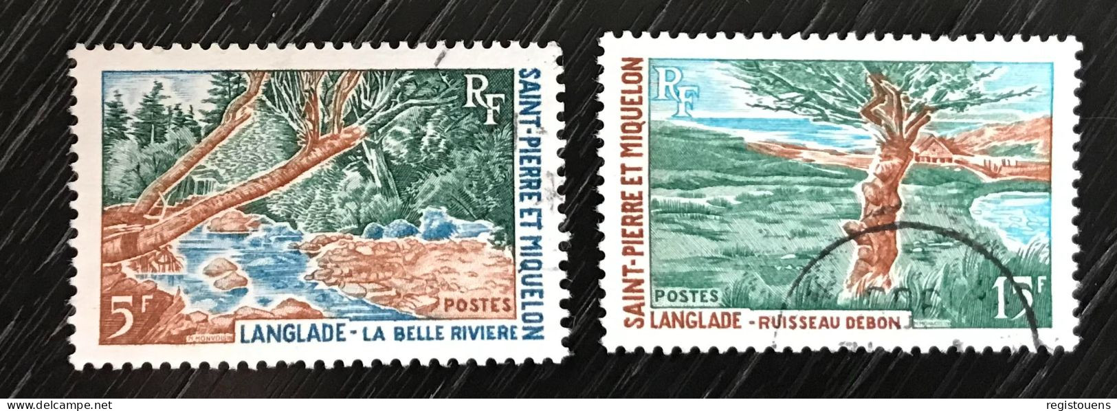 Lot De 2 Timbres Oblitérés Saint Pierre Et Miquelon 1969 Yt N° 385 / 386 - Usados
