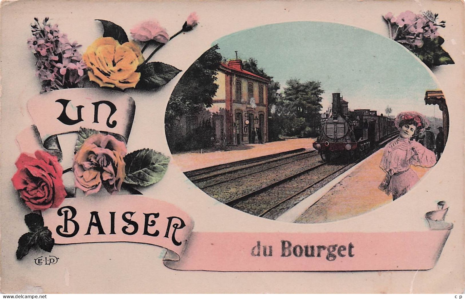 Le Bourget - Un Baiser - Gare - Train - Fantaisie -  CPA °J - Le Bourget