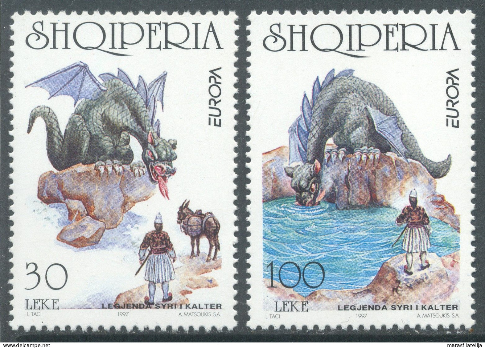 Albania, 1997, Europa CEPT, Myths & Legends - Albanien