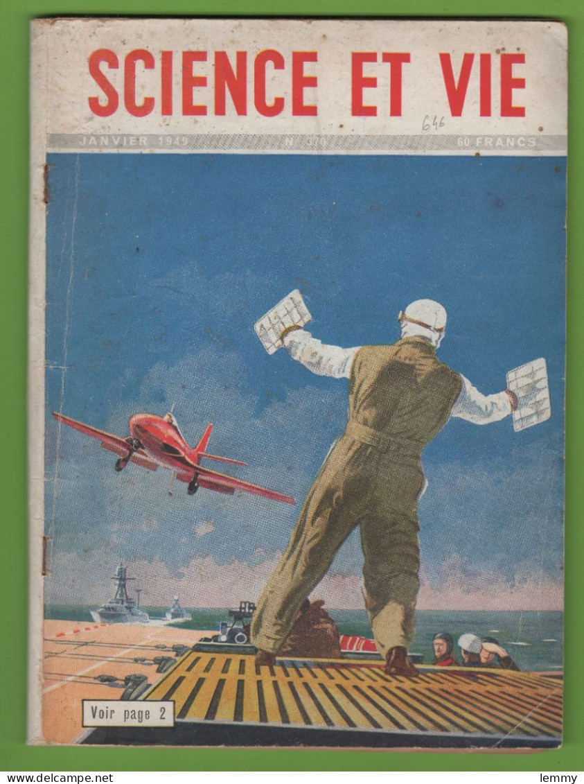 SCIENCE & VIE - N°376- JAN.1949 - Voir SOMMAIRE - PORTE-AVIONS, TORPILLES, TRAINS PNEUS,.... Nombreuses Publicités - 1900 - 1949