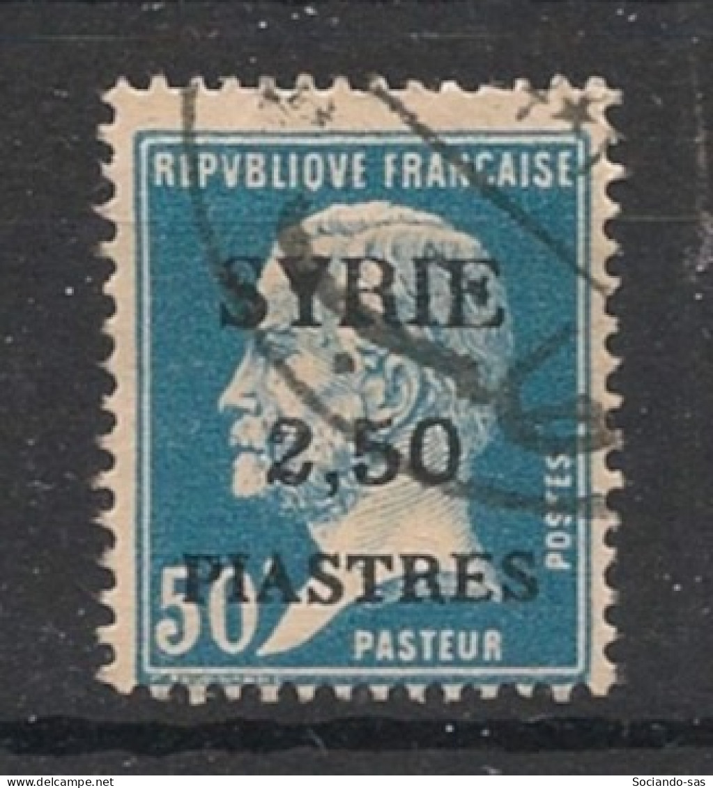 SYRIE - 1924 - N°YT. 121 - Type Pasteur 2pi50 Sur 50c Bleu - Oblitéré / Used - Gebraucht
