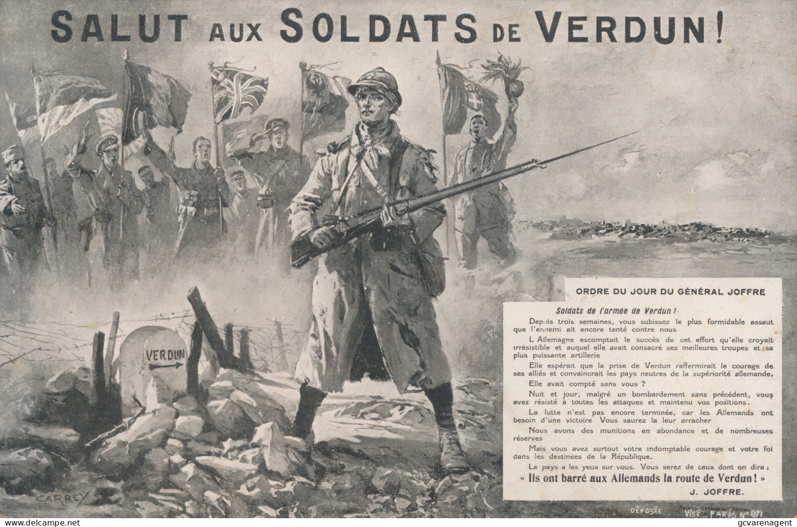 SALUT AUX SOLDATS DE VERDUN      2 SCANS - Guerre 1914-18