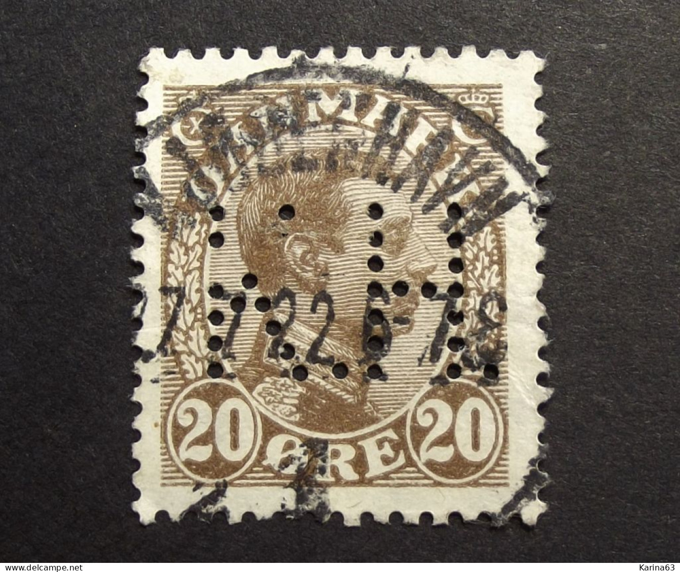 Denmark - Danemark 1913 - ( Christian X ) Perfin - Lochung  K.H. - A/S Kjobenhavns Handelsbank - Cancelled - Used Stamps