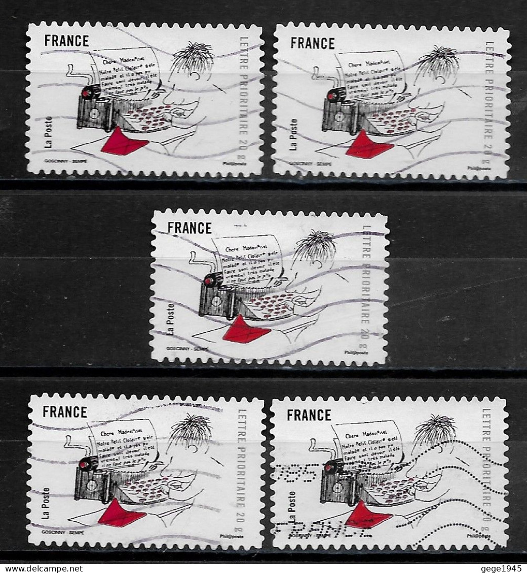 France 2009 Oblitéré Autoadhésif  N° 365  -  5 Exemplaires    "  Sourires Avec Le Petit Nicolas  " - Used Stamps