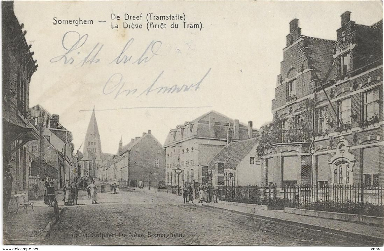 Somerghem - Zomergem   *   De Dreef (Tramstatie) - La Drève (Arrêt Du Tram)   (Feldpost 1917) - Zomergem