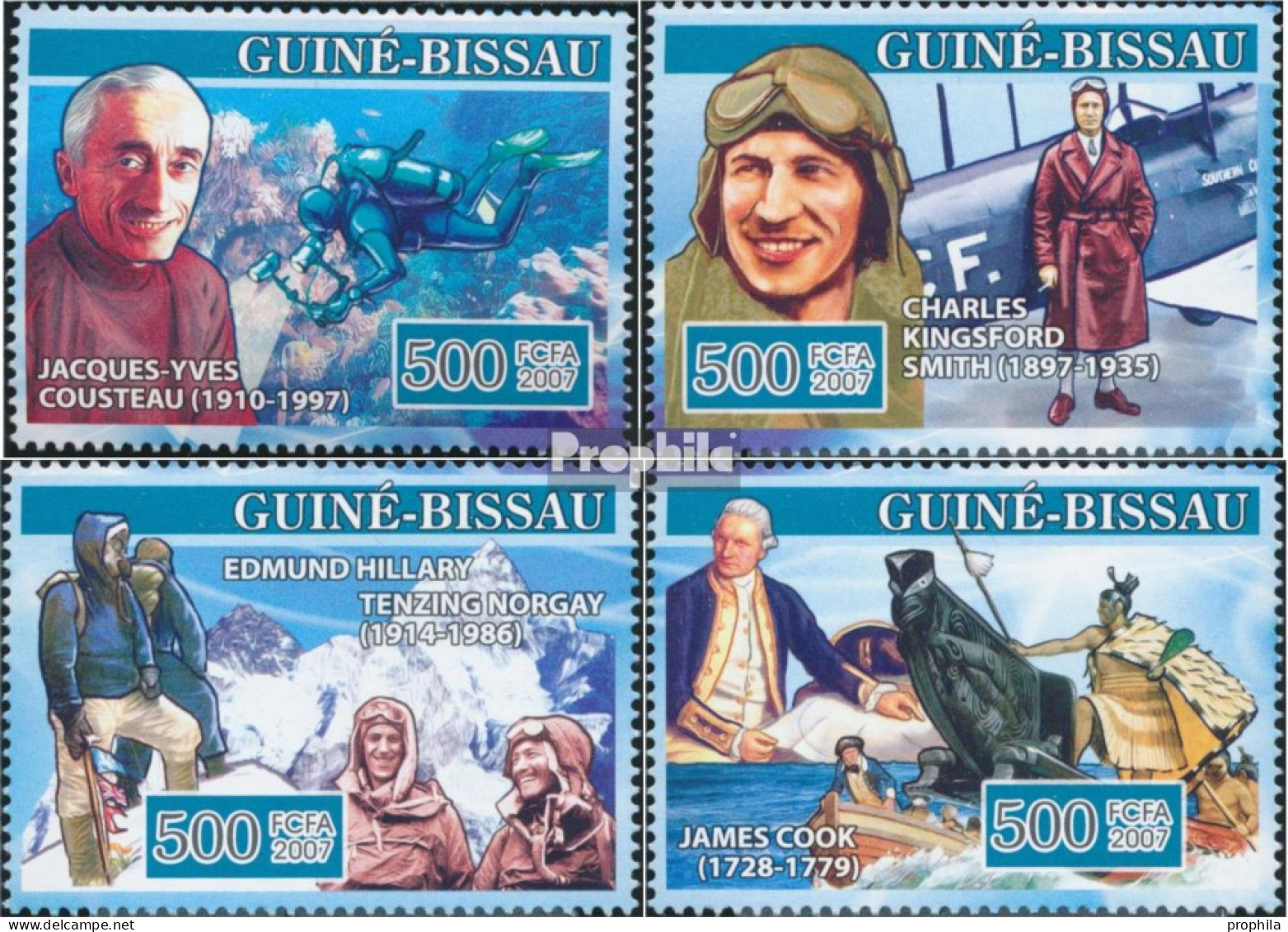 Guinea-Bissau 3510-3513 (kompl. Ausgabe) Postfrisch 2007 Berühmte Seefahrer - Guinée-Bissau