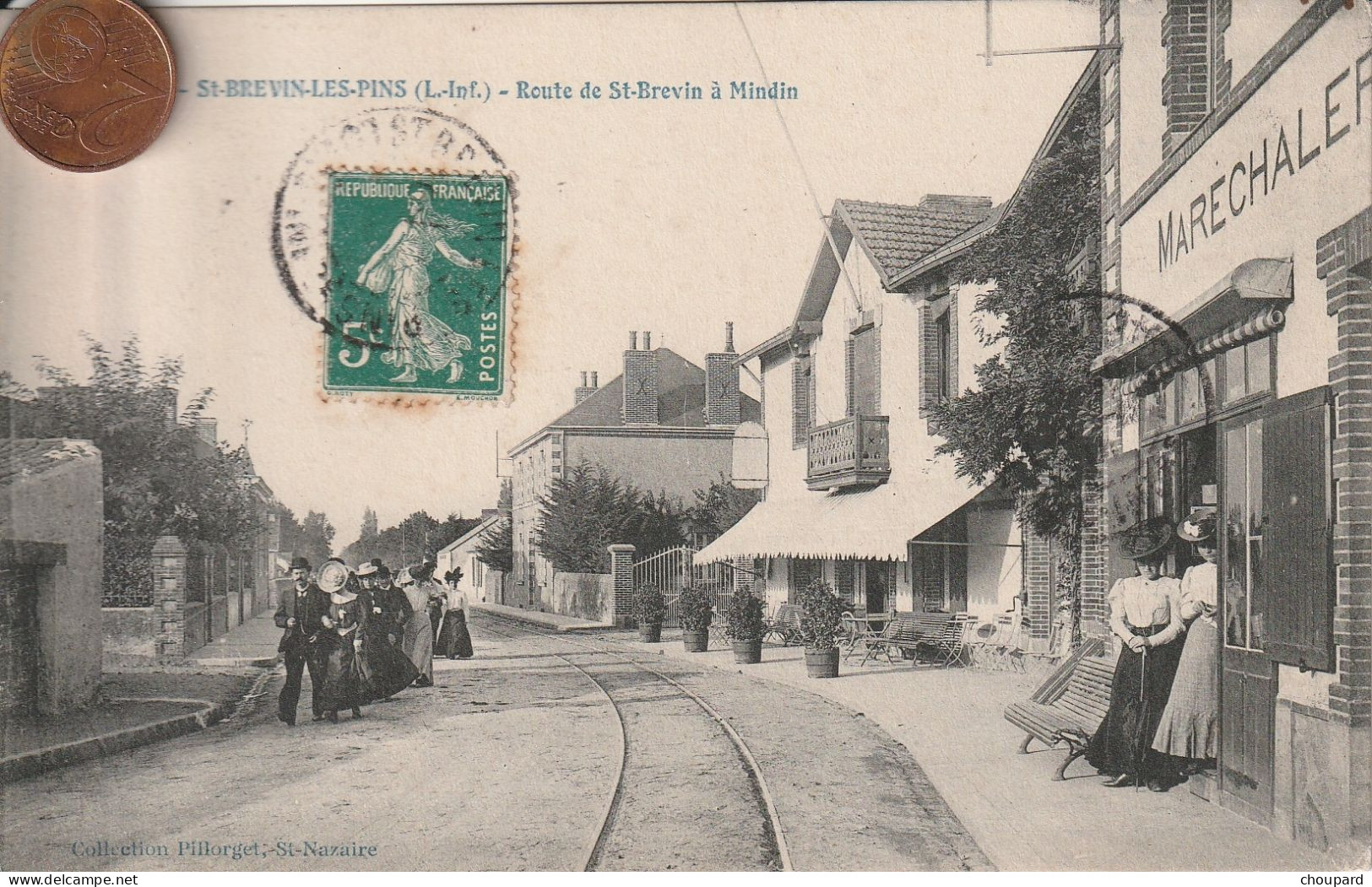 44 - Carte Postale Ancienne De  SAINT BREVIN LES PINS       Route De Saint Brévin à Mindin - Saint-Brevin-les-Pins