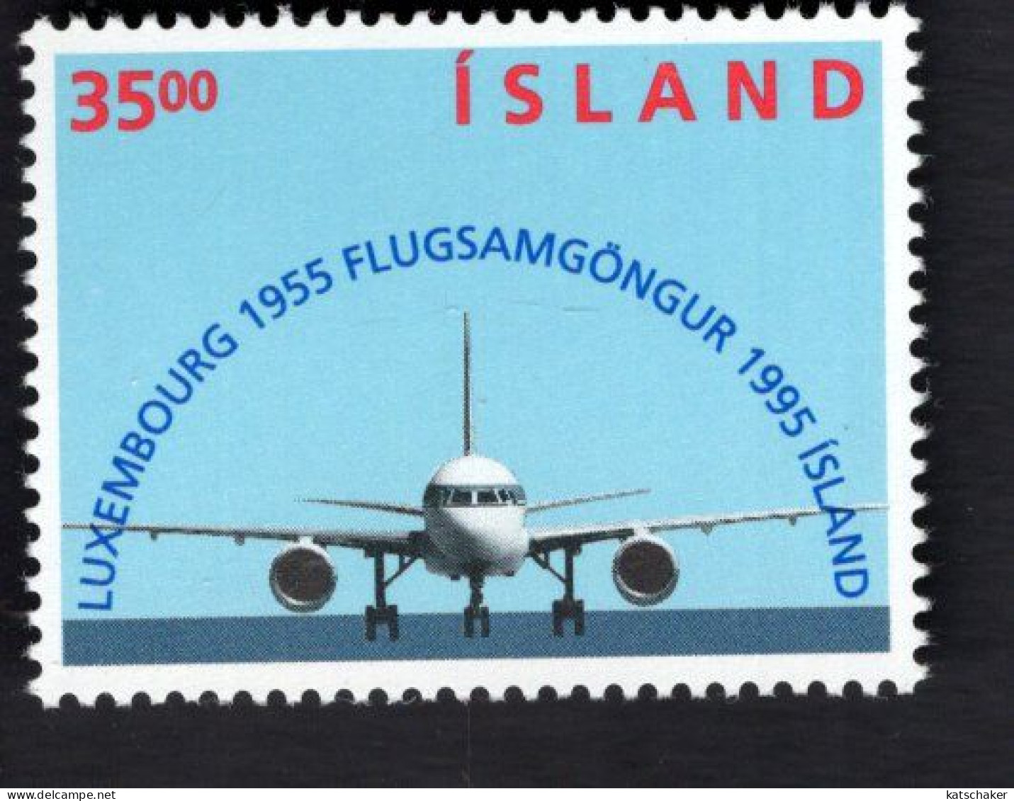 2021899565 1995 SCOTT 807 (XX)  POSTFRIS MINT NEVER HINGED - LUXEMBOURG-REYKJAVIK ICELAND AIR ROUTE - 40TH ANNIV - Neufs