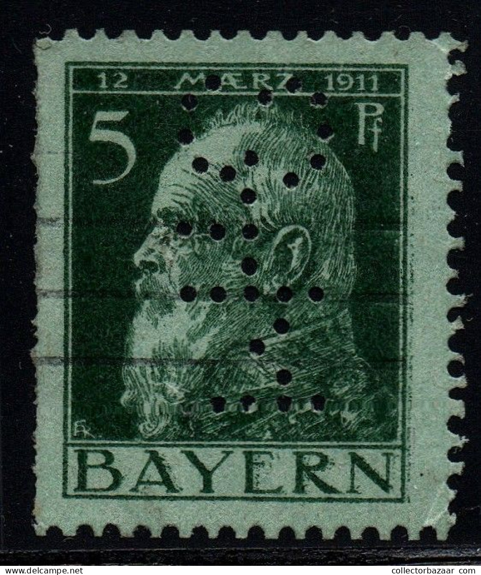 Bavaria Bayern Perfin Stamp STM - Oblitérés