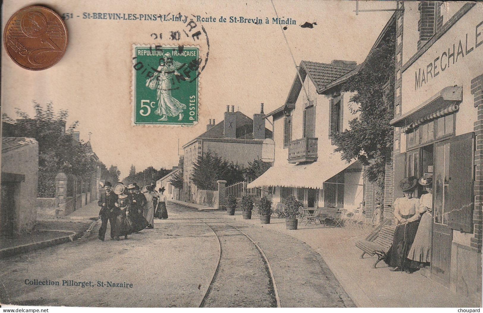 44 - Carte Postale Ancienne De  SAINT BREVIN LES PINS       Route De Saint Brévin à Mindin - Saint-Brevin-les-Pins