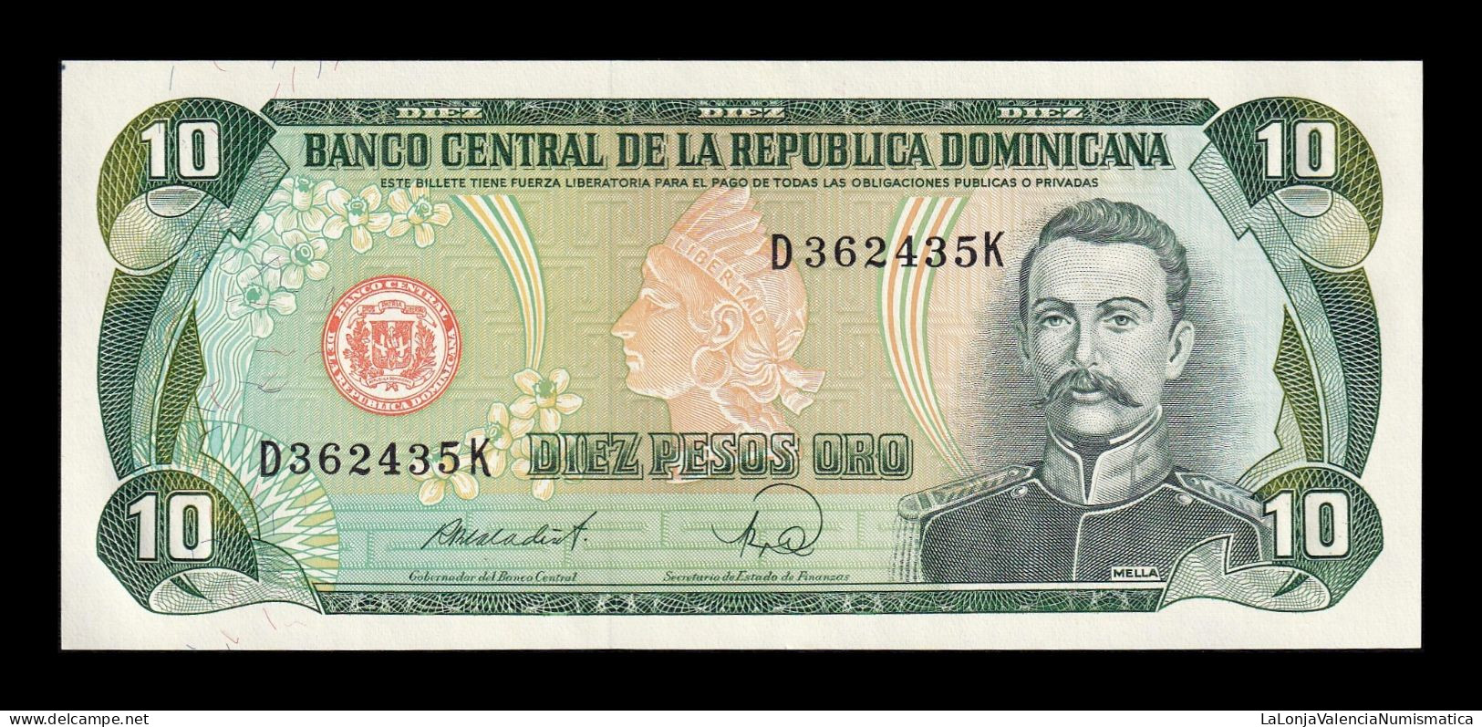 República Dominicana 10 Pesos Oro 1988 Pick 119c Sc- AUnc - Dominicana