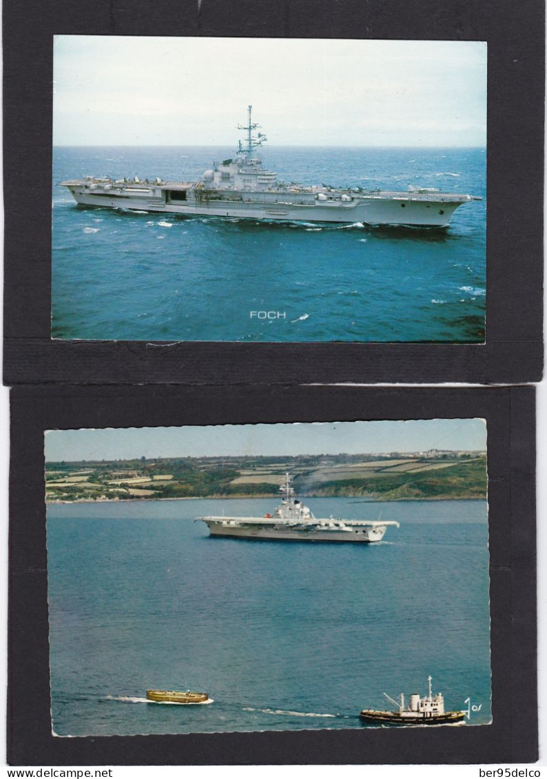 PORTE-AVIONS FOCH LOT De CINQ CARTES POSTALES AYANT VOYAGEES (Scans Recto Verso) + 2 AUTRES C.P. - Bolli Commemorativi