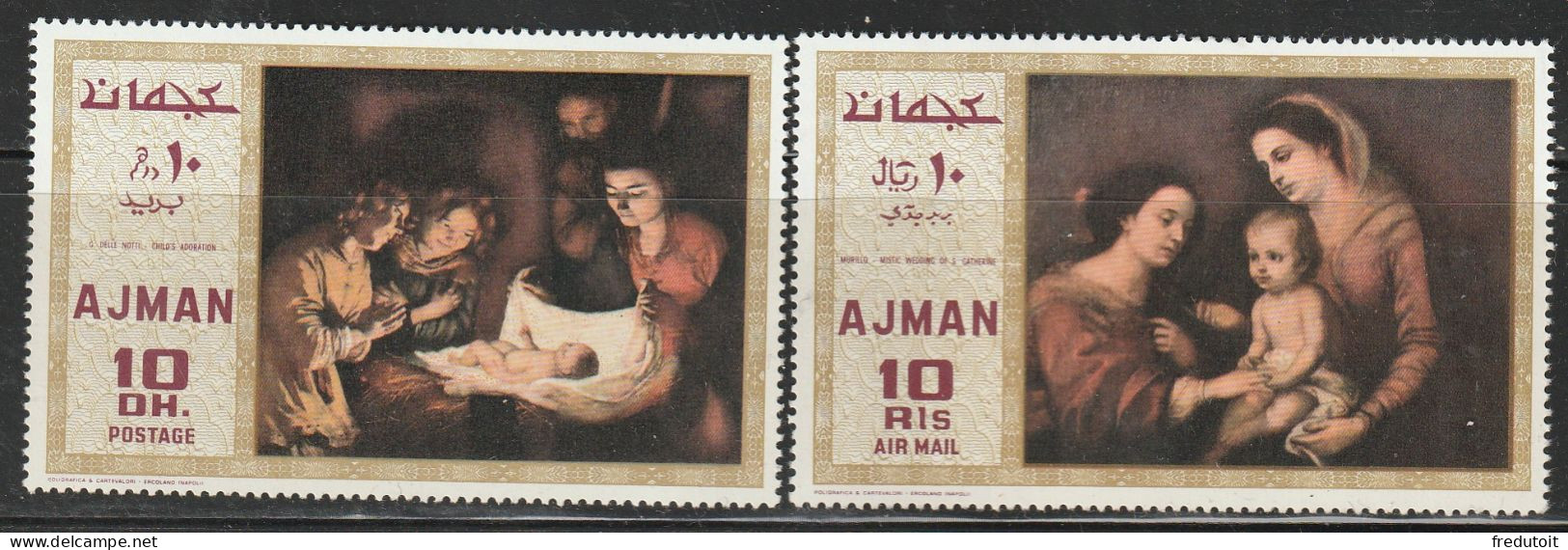 AJMAN - N°455/6 ** (1969) Tableaux - Ajman