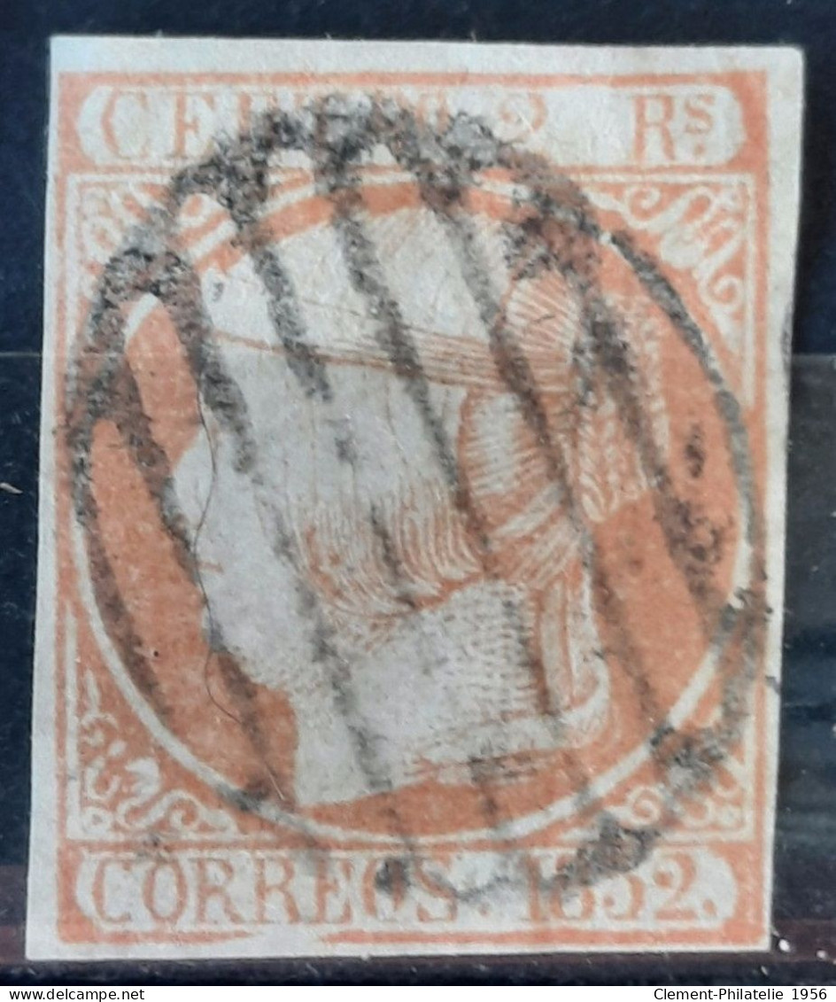 Espagne 1852 N°14 Ob Un Infime Pli Vertical ,sinon TB - Usados