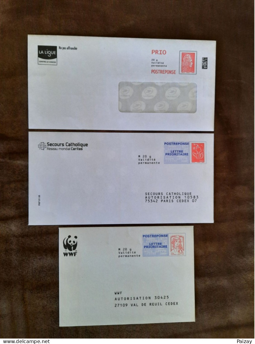 3 Enveloppe Entier Postaux PAP Marianne De Ciappa-Kavena, D'IZ, Lamouche N°4767 5253 3734A - Sonstige & Ohne Zuordnung