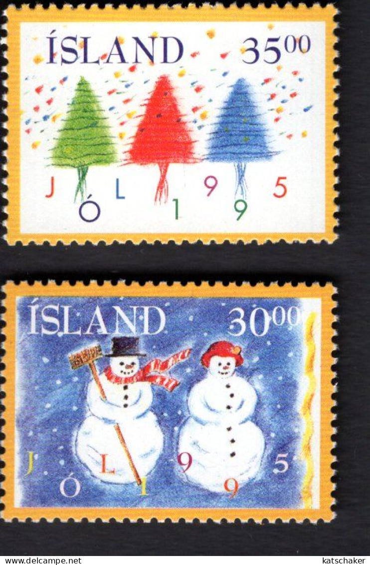 2021900543 1995 SCOTT 811 812 (XX)  POSTFRIS MINT NEVER HINGED - CHRISTMAS - SNOWMAN -  WOMAN - THREE TREES - Unused Stamps