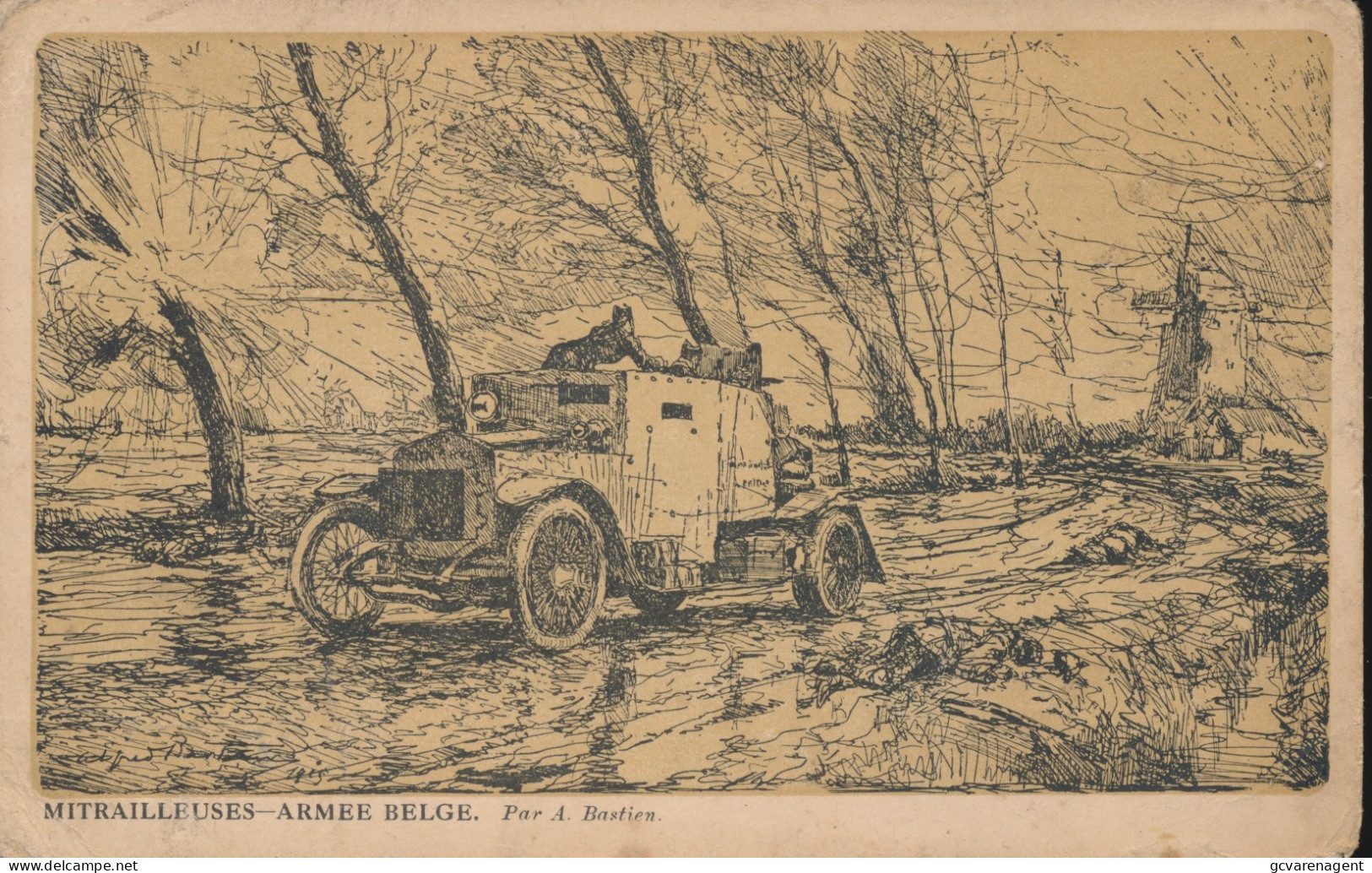 ARMEE BELGE.  MITRAILLEUSES  1918 - BELG.LEGERPOST.  Z 61 I/III A.B.         2 SCANS - Equipment