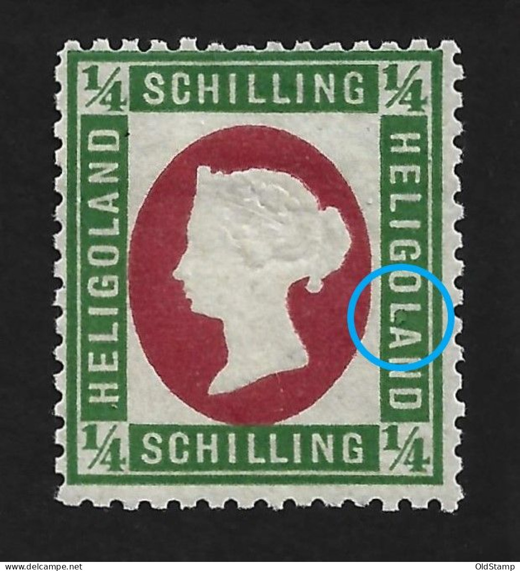 HELIGOLAND 1873 Mi.# 8 F Pf MLH * Mit Print Error / FEHLDRUCK / Allemagne Alemania Altdeutschland Old Germany States - Héligoland