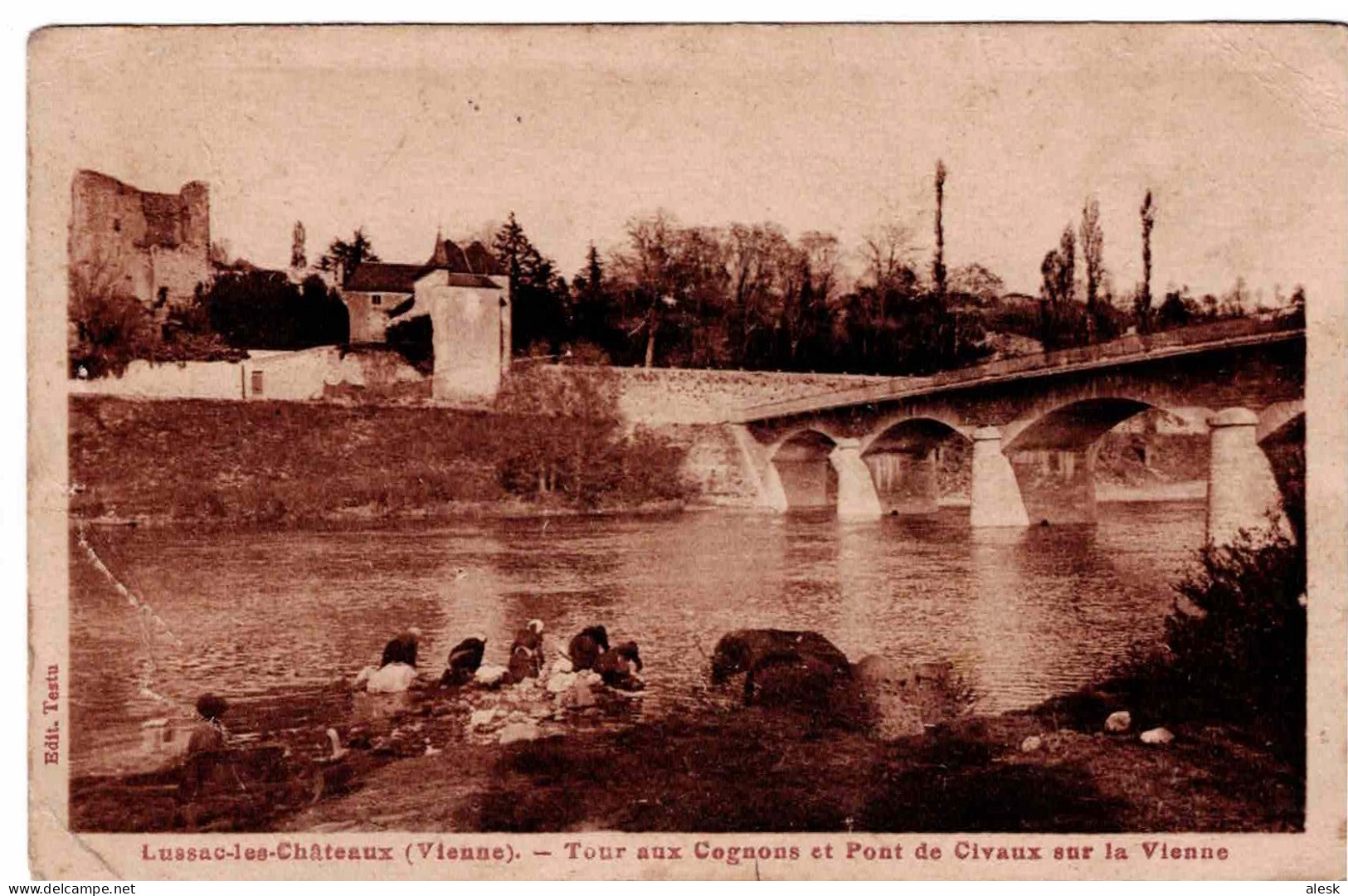 LUSSAC-les-CHÂTEAUX - Tour Aux Cognons Et Pont De Civaux Sur La Vienne - Lussac Les Chateaux