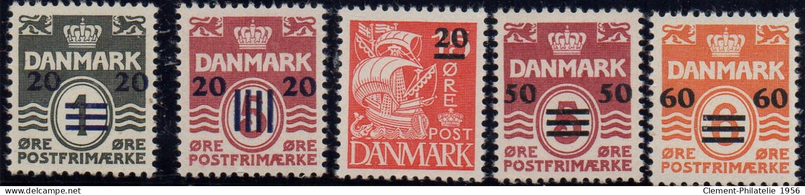 PIA - FAROER - 1940-41 : Occupazione Inglese - Francobolli Di Danimarca Sovrastampati - (UN 1-5) - Faroe Islands
