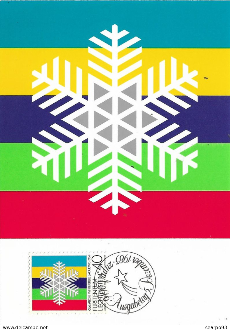 LIECHTENSTEIN. MAXICARD FIRST DAY. WINTER OLYMPIC GAMES. 1983 - Maximumkaarten