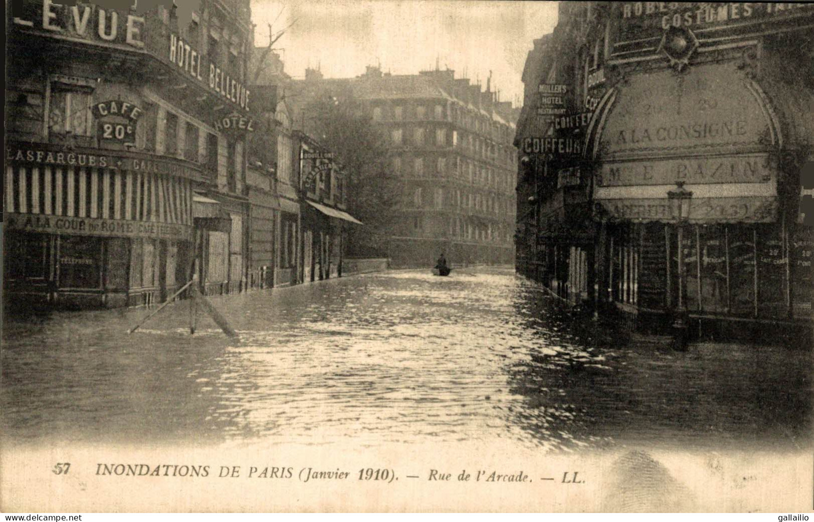 INONDATIONS DE PARIS RUE DE L'ARCADE - Überschwemmung 1910