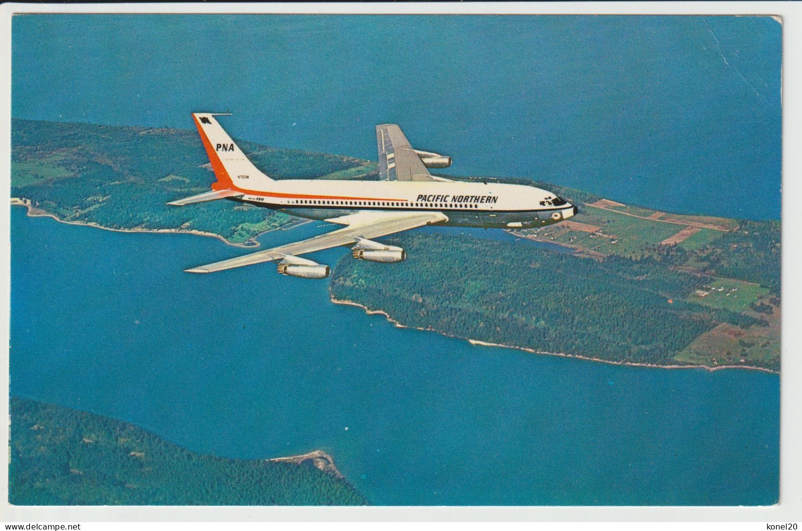 Vintage Pc PNA Pacific Northern Airlines Boeing 720 Aircraft - 1919-1938: Between Wars