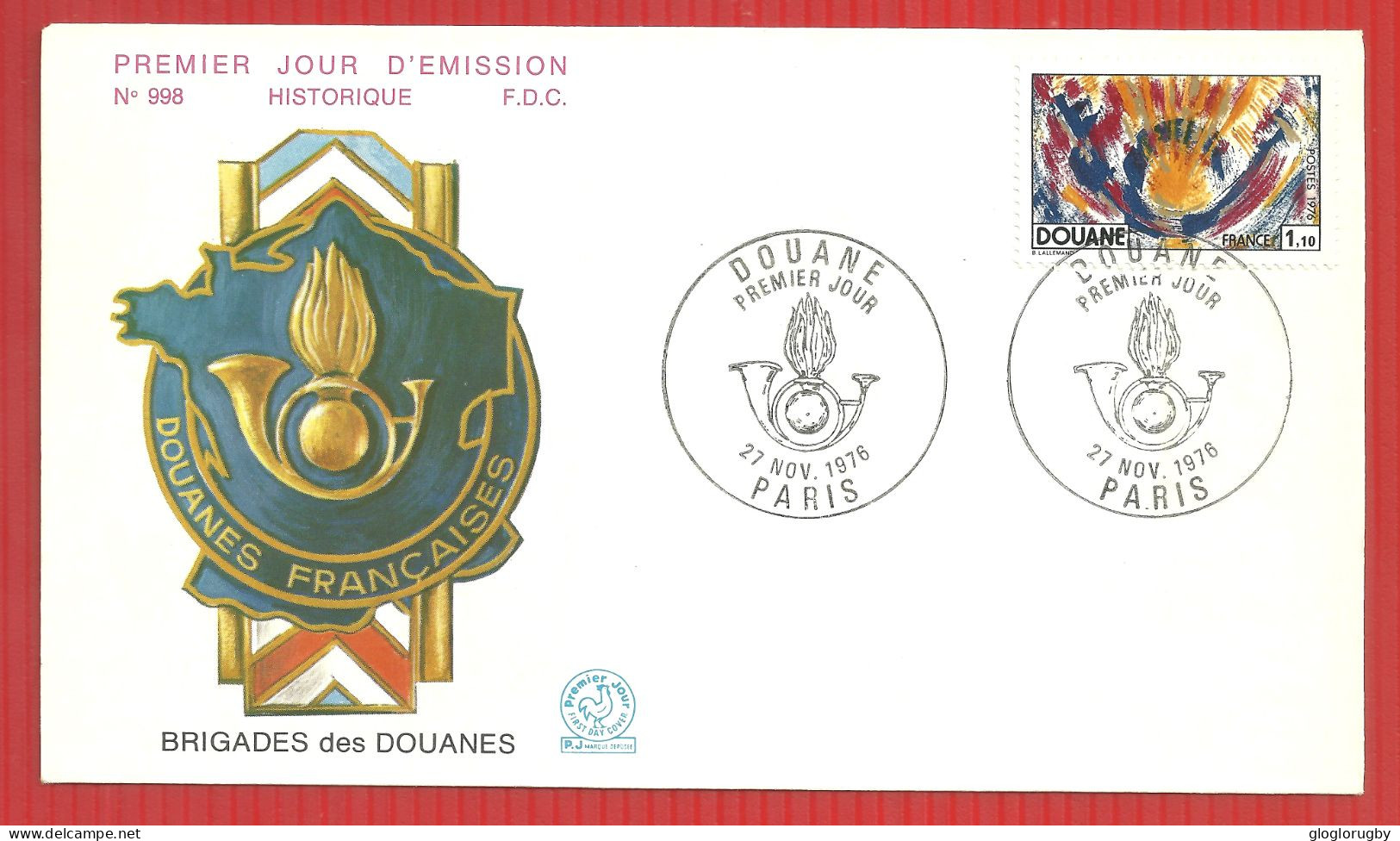 FDC DOUANE  PARIS 27 11 1976 - 1970-1979