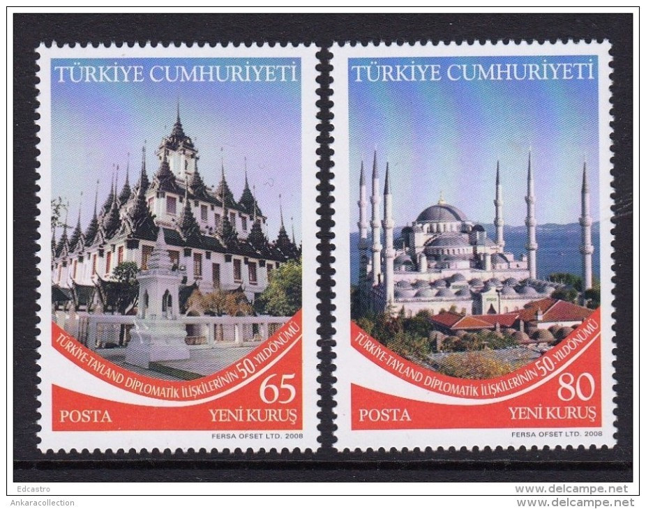 AC - TURKEY STAMP - 50th ANNIVERSARY TURKEY & THAILAND DIPLOMATIC RELATIONS MNH 12 MAY 2008 - FDC