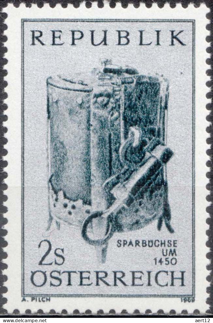 1969, Austria, Money Boksz, Finance, Keys, MNH(**), Mi: 1317 - Unused Stamps