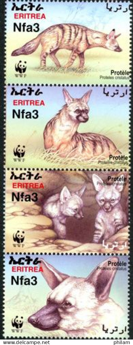 ERITREE 2001 - W.W.F. - Faune - Loup Sauvage Des Sables - 4 V. - Unused Stamps