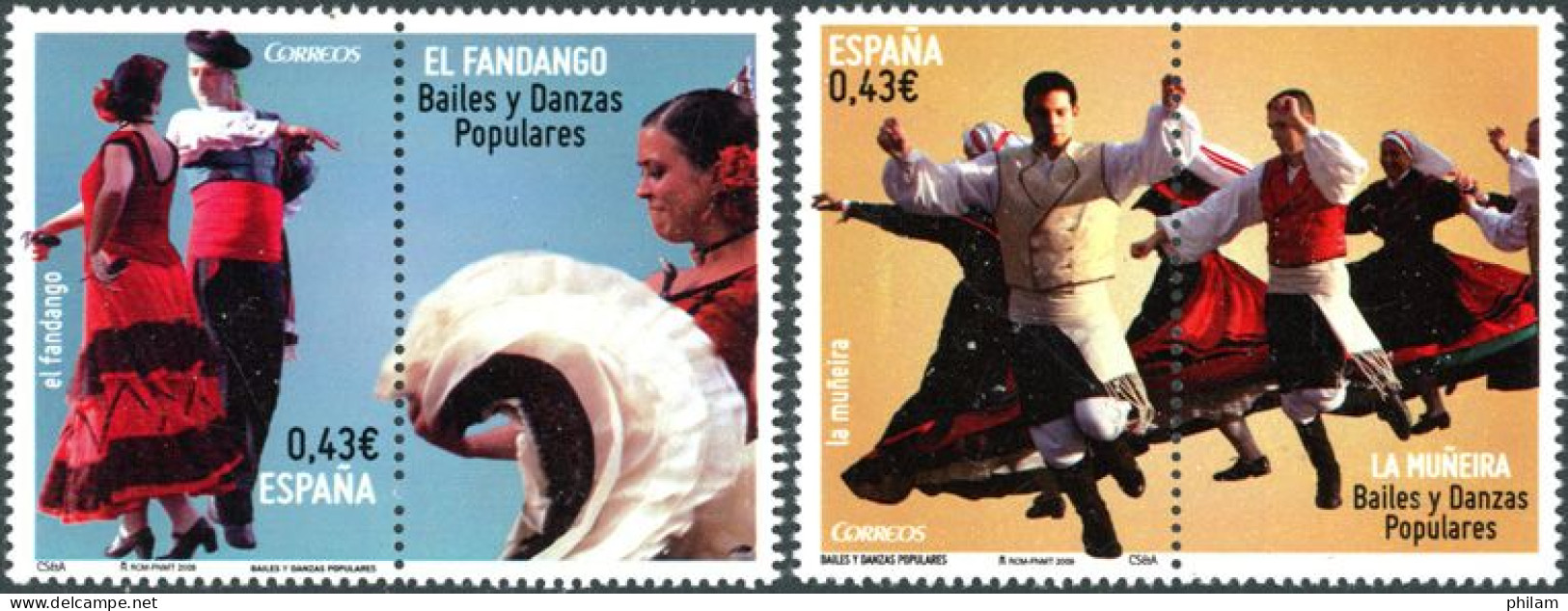 ESPAGNE 2009 - Danses Populaires: La Muniera/El Fandango - 2 V. - Ongebruikt