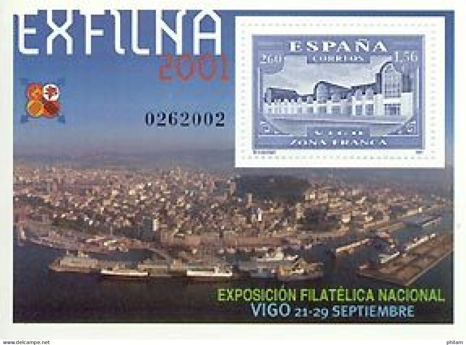 ESPAGNE 2001 - EXFILNA - Zone Franche De Vigo - Bloc - Neufs