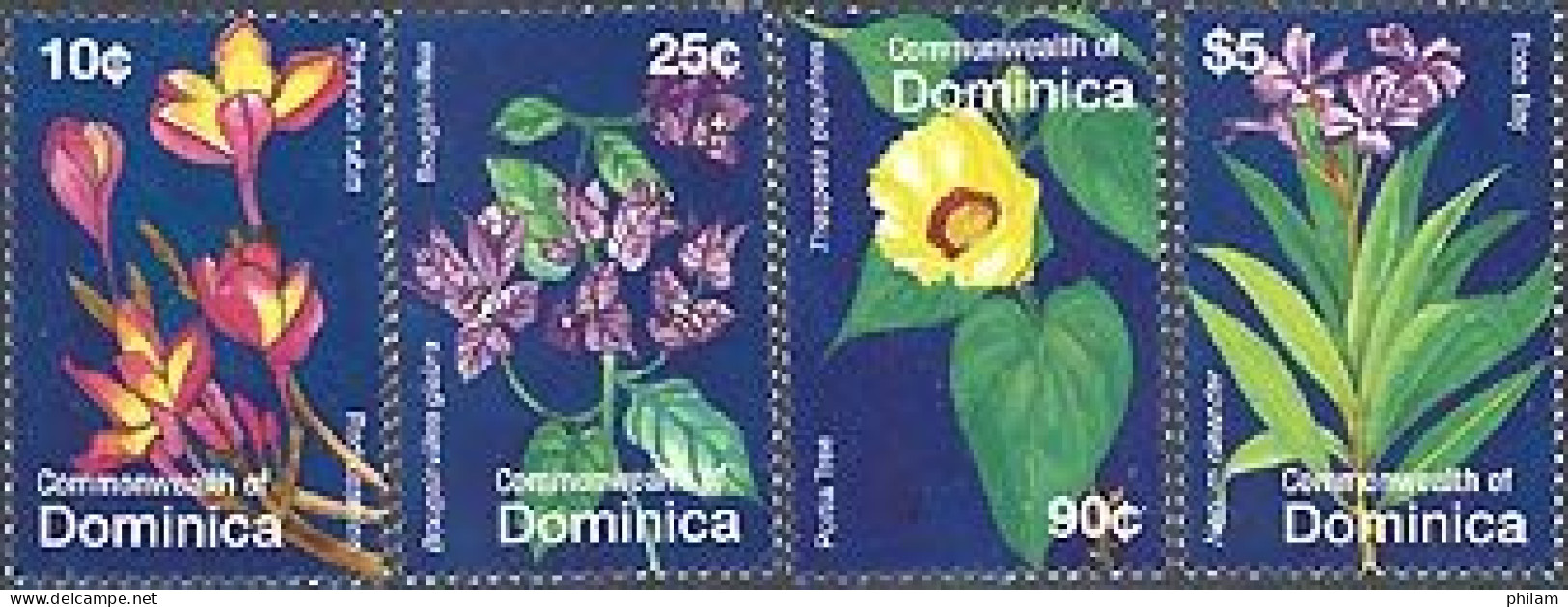 DOMINICA 2007 - Fleurs Locales - (plumeria Rubra) - 4 V. - Dominica (1978-...)