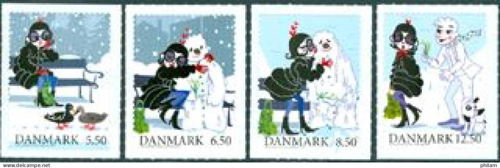DANEMARK 2010 - Contes Hivernaux - Adhésifs - 4 V. - Unused Stamps