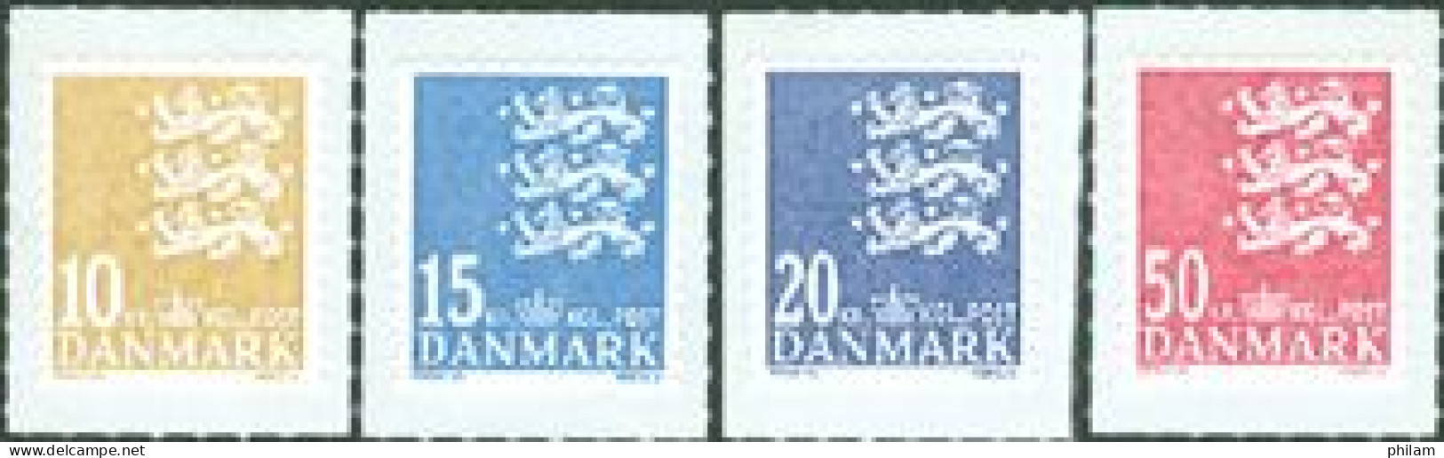 DANEMARK 2010 -  Petites Armoiries - 4 V. - 10/15/20/50 DDK - Adhésifs - Neufs