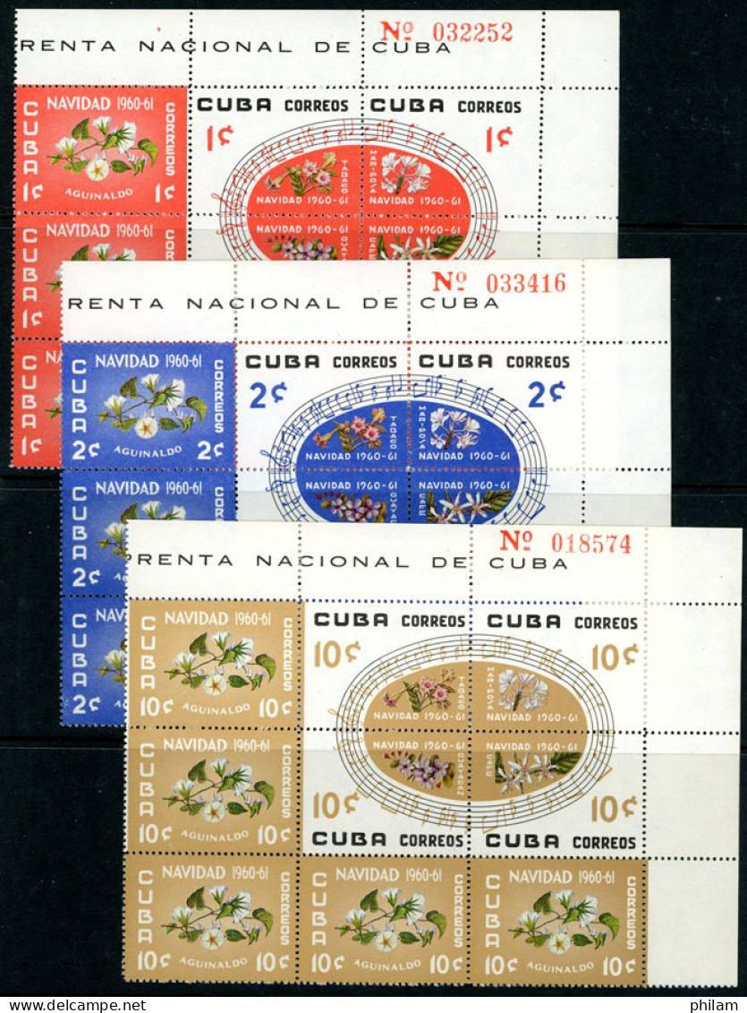 CUBA 1960 - Noël 60/61 - Fleurs En Combinaisons - 27 V. - Neufs