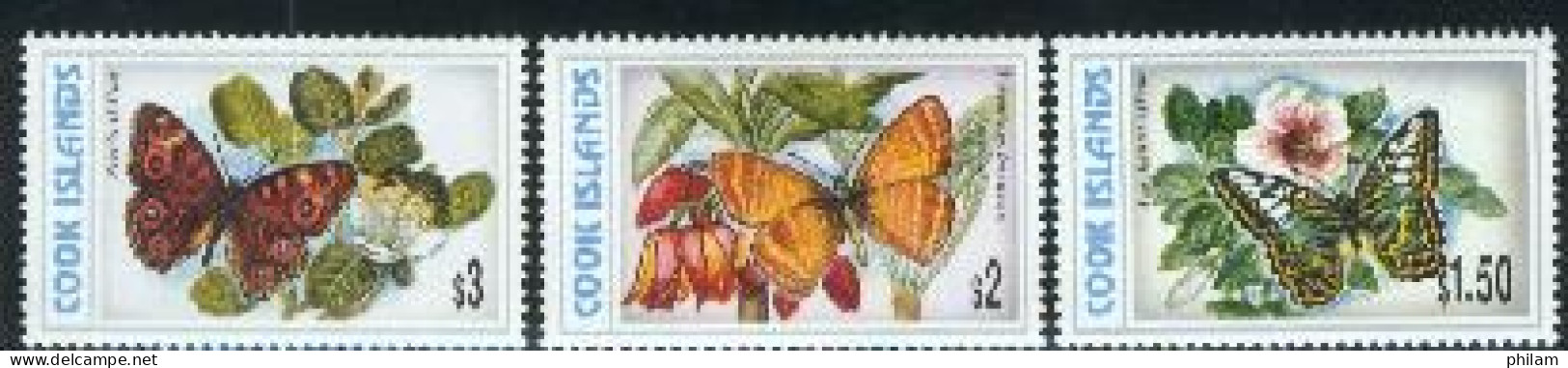 COOK 1998 - Fleurs Et Papillons - III - 3 V. - Cook Islands