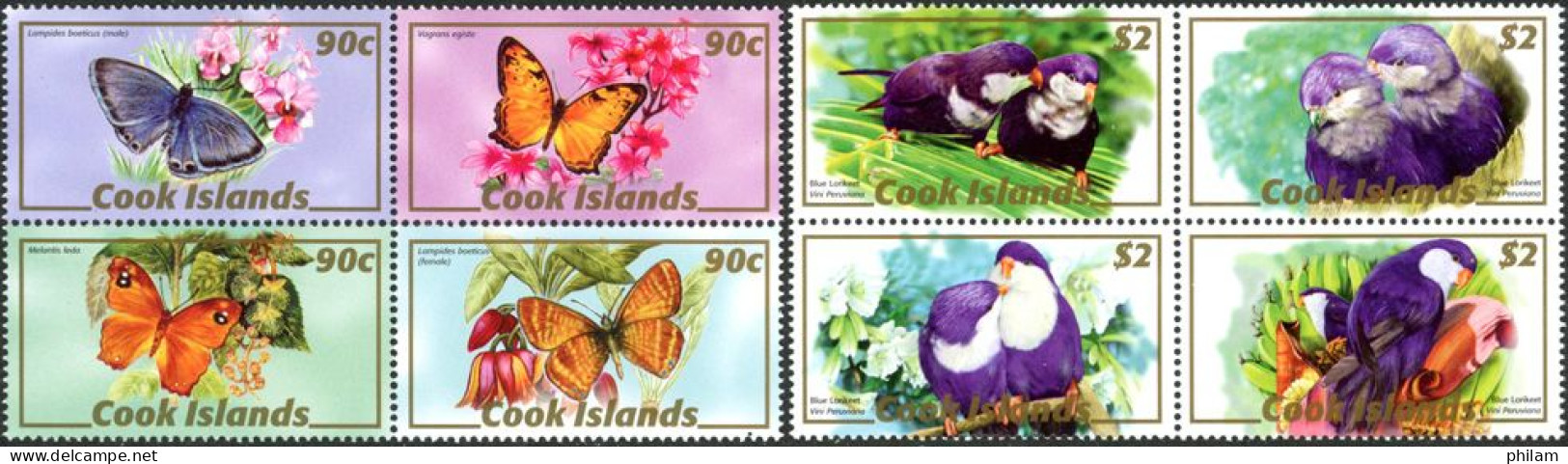 COOK 2007 - Faune Du Pacifique Sud III - Oiseaux/papillons - 8 V. - Cook