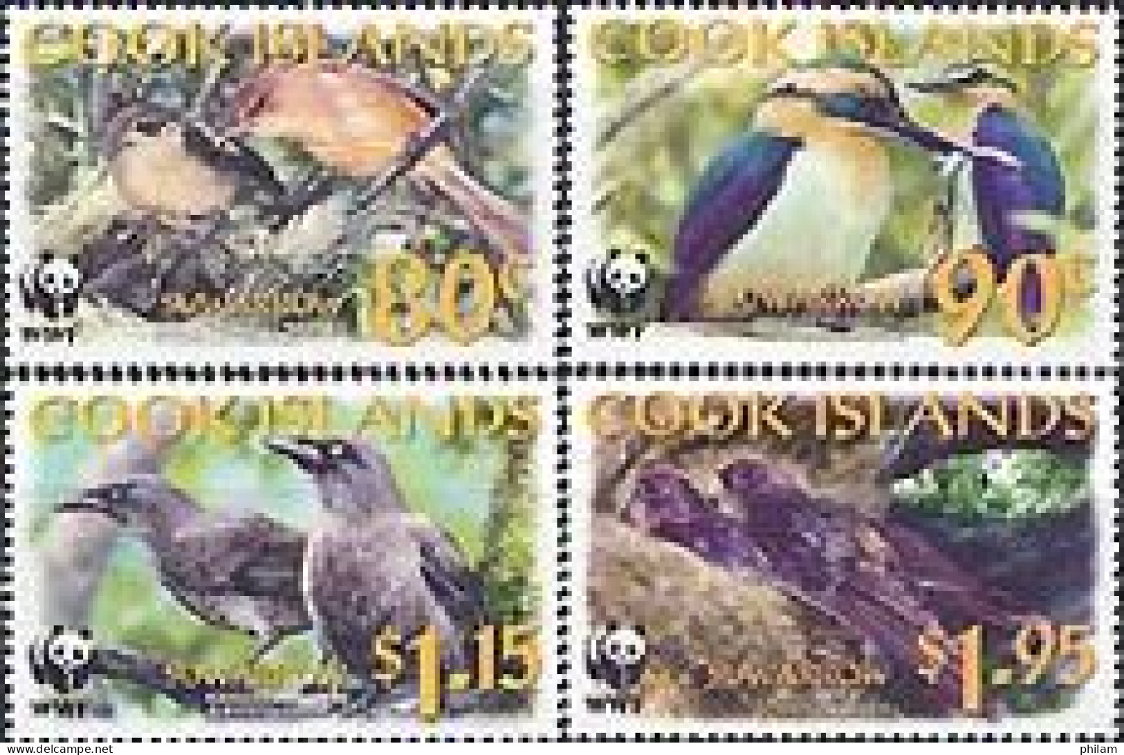 COOK 2005 - W.W.F. - Faune Locale - Oiseaux Terrestres - 4 V.- Suwarrow - Islas Cook