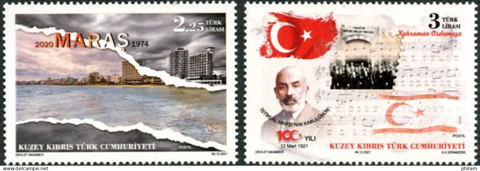 Chypre Turc 2021 - Hymne National Et Côte Touristique - 2 V. - Unused Stamps