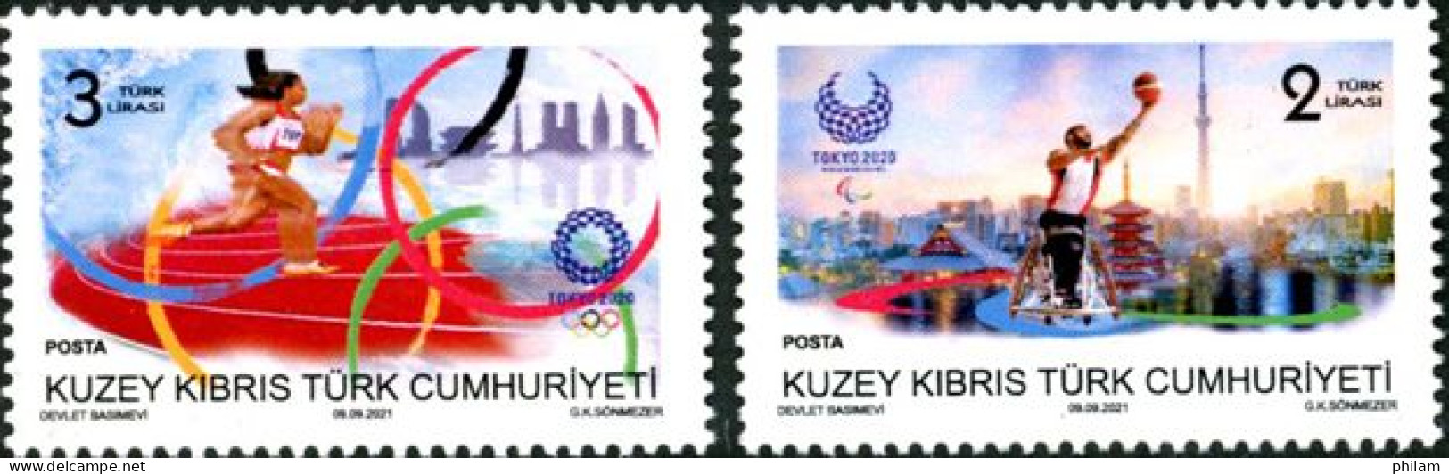 Chypre Turc 2021 - Tokyo 2020 - J.O.  Et Paraolympiques - 2 V. - Unused Stamps