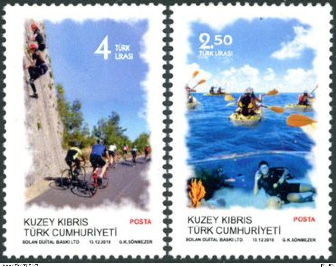 CHYPRE TURC 2018 - Loisirs: Cyclisme Et Plaisir Nautique - 2 V. - Unused Stamps