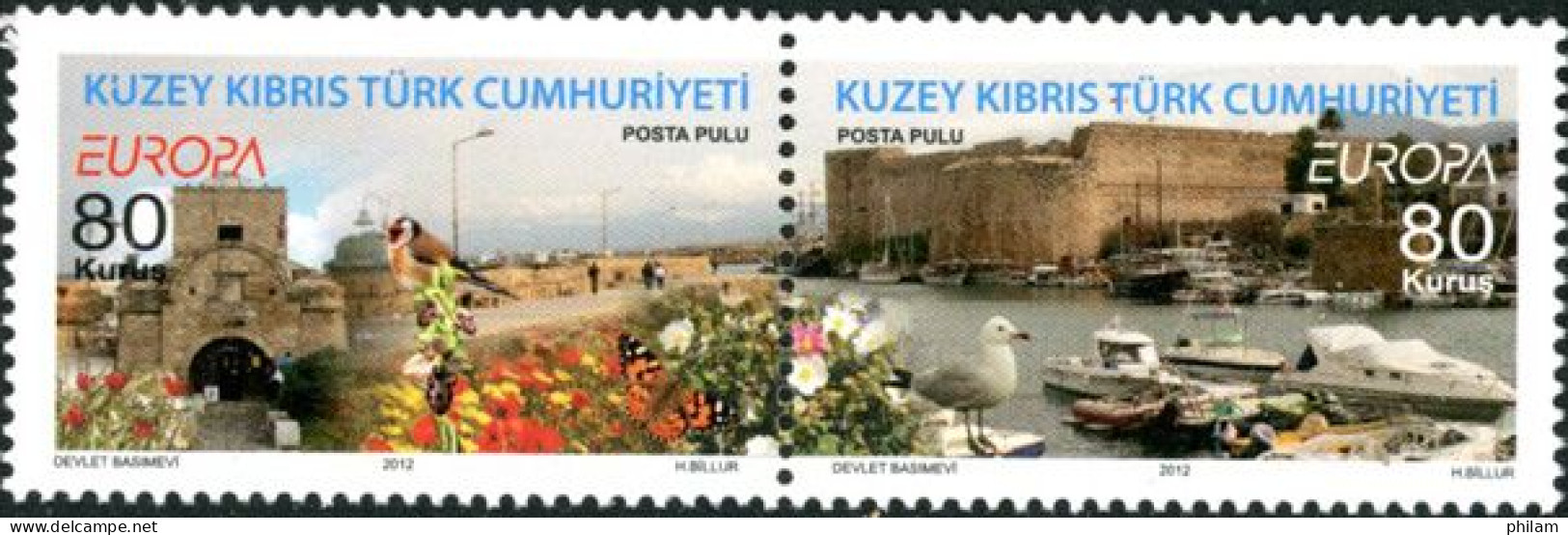 CHYPRE TURC 2012 - Europa - Tourisme - Paysage - 2 V. - Unused Stamps