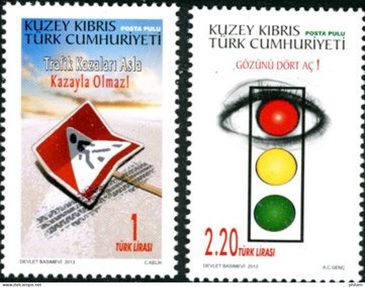 CHYPRE TURC 2013 - Prévention Des Accidents De La Route - 2 V. - Unused Stamps