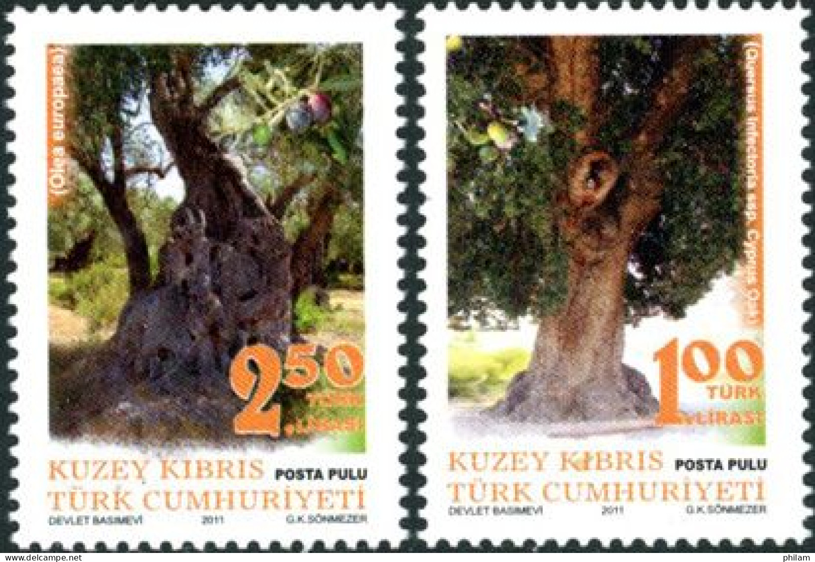 CHYPRE TURC 2011 - Arbres Centenaires - 2 V. - Unused Stamps