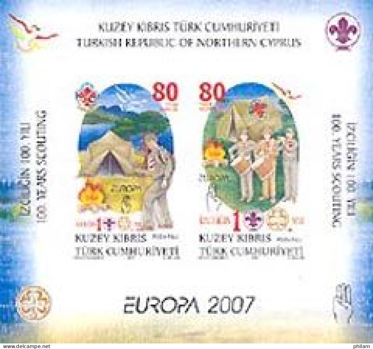 CHYPRE TURC 2007 - Europa - Scoutisme - BF Non Dentelé - Unused Stamps