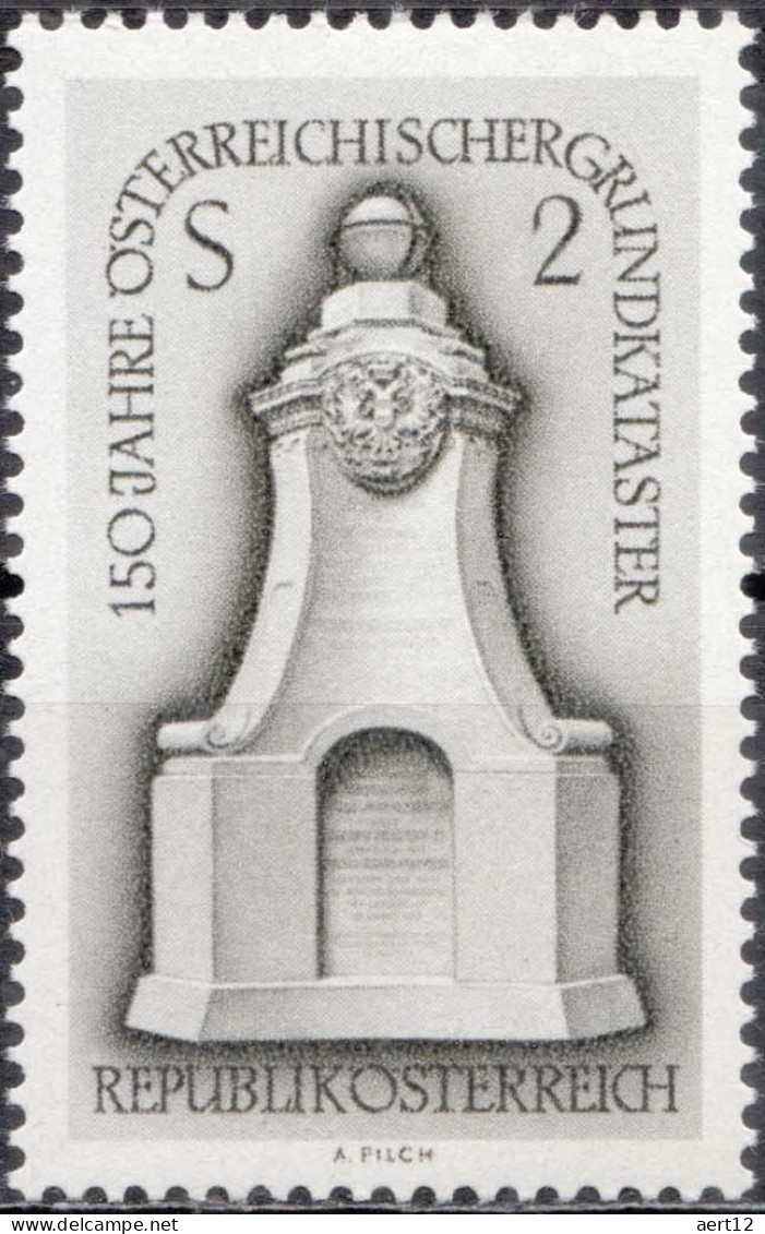 1967, Austria, Wiener Neustädter Basis, Baroque, Geodesy, Geography, Monuments, MNH(**), Mi: 1250 - Nuevos