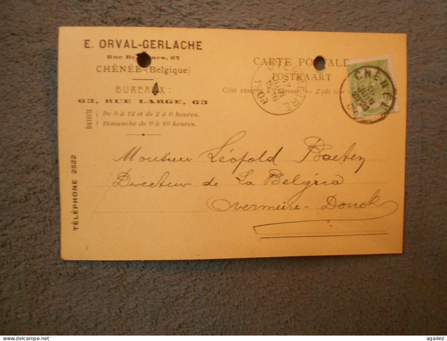 Cpa Orval Gerlache  Chenée  1909 - Other & Unclassified